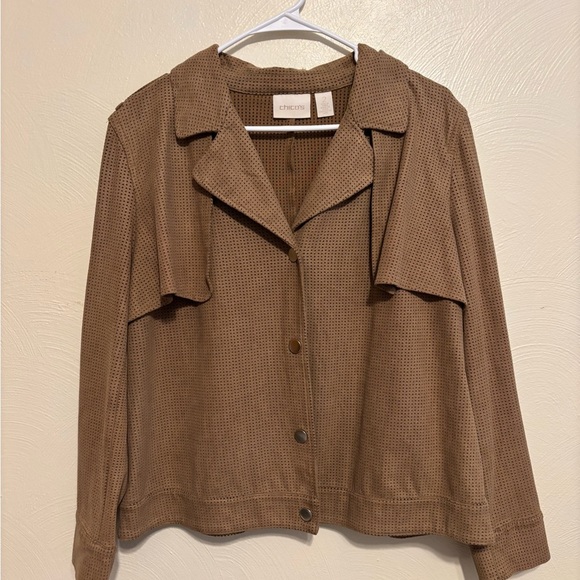 Chico's Brown Blazer Lightweight Notched Lapels - Picture 1 of 8
